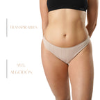 FEVI | Pack de 6 Tangas | 95% Algodón | Suaves y Transpirables | en 1 o 3 Colores: Negro, Beige, Blanco
