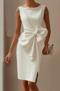Sleeveless Bow Knot Waist Pencil Dress