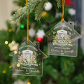 Árbol de Navidad personalizado con lazo Casa nueva Adorno acrílico con nombre y año Decoración del árbol Primer regalo de Navidad para el nuevo hogar Recién casados