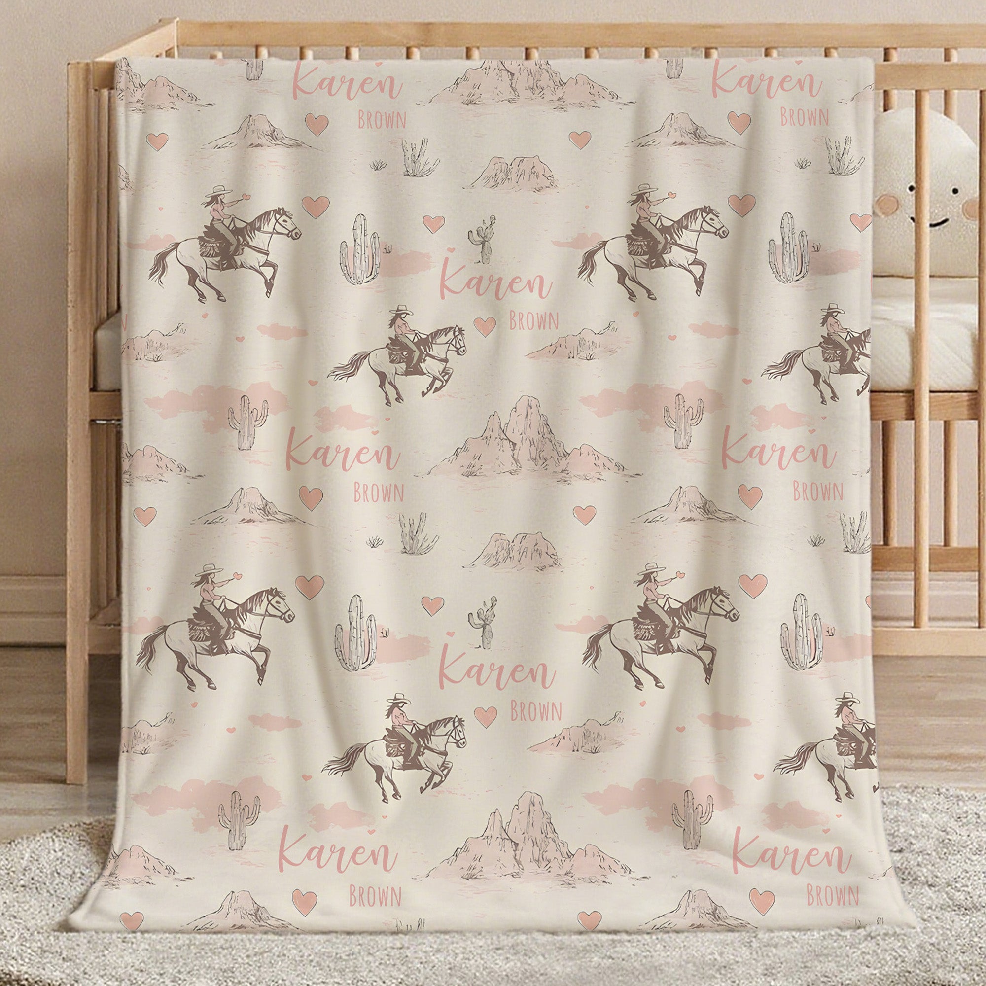 Suave manta vaquera personalizada con nombre Decoración de habitación Cumpleaños Baby Shower Regalo para mamá Recién nacido