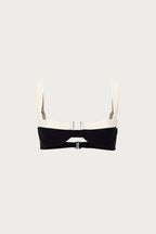 Underwire Top (Faux Suede Black/Cream)
