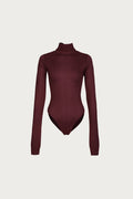 Open Back Knit Bodysuit (Merlot)