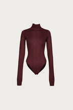 Open Back Knit Bodysuit (Merlot)