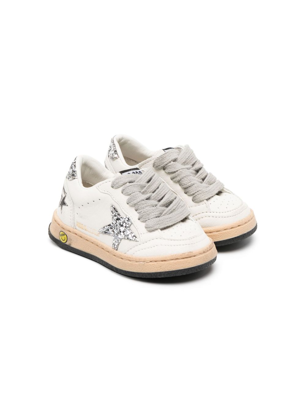 Golden Goose Kids Flat Shoes White Leathe Rand Out.mat