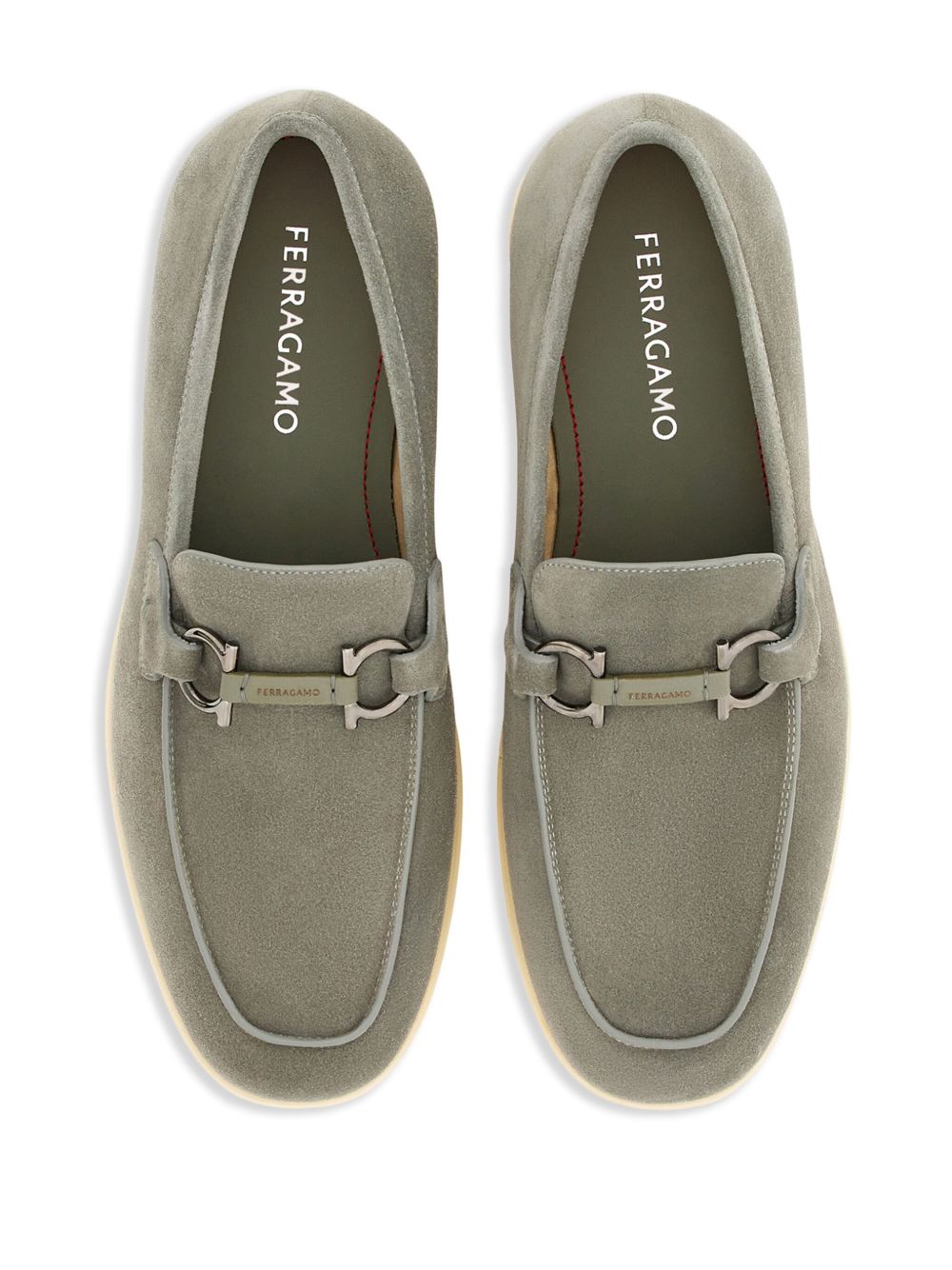 Salvatore Ferragamo Flat shoes Sage Green Suede