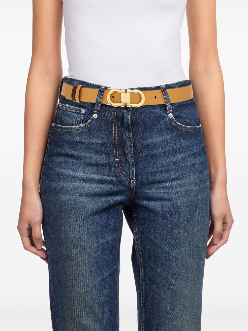 Salvatore Ferragamo Belts Camel Leather