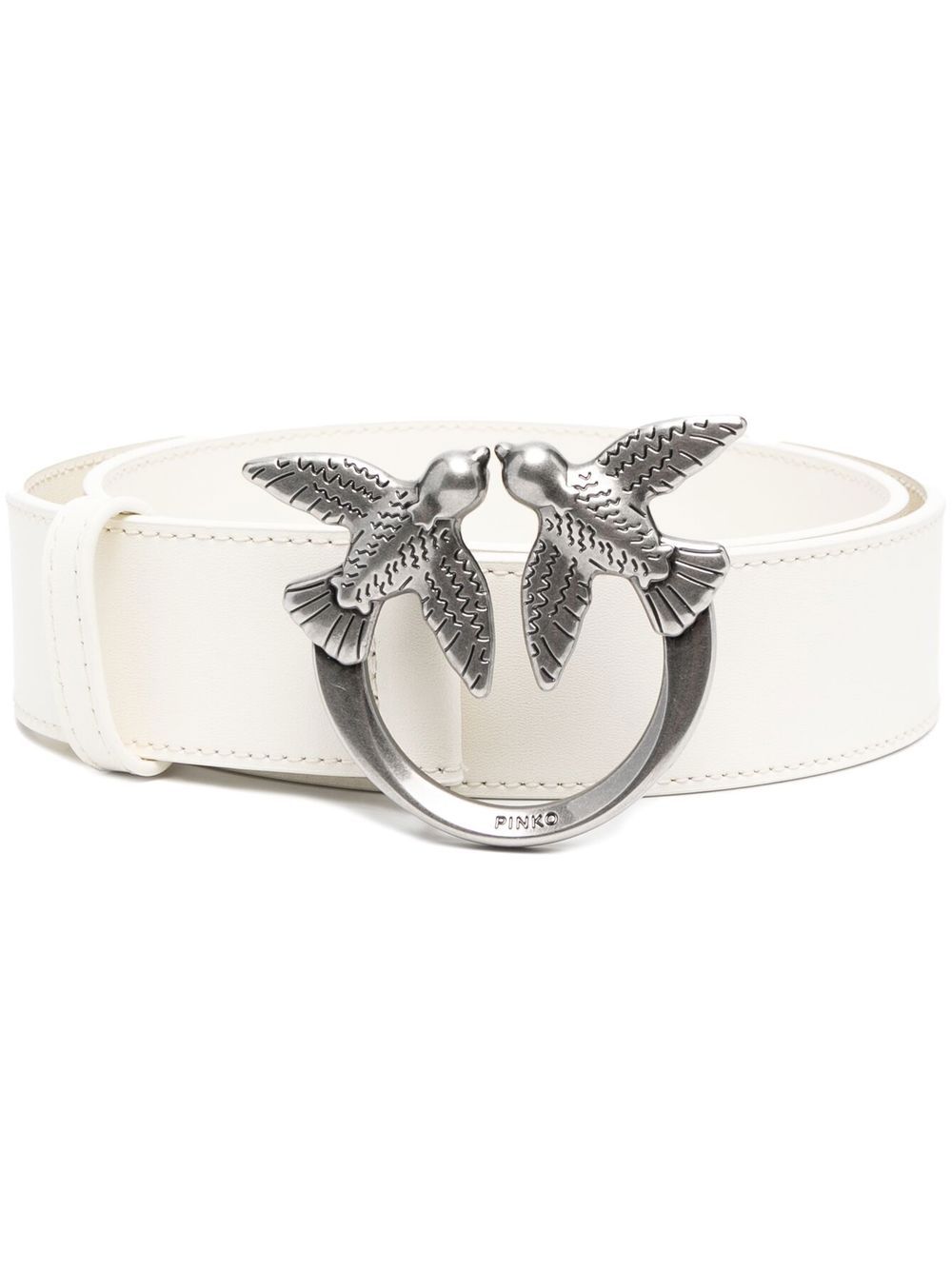 Pinko Belts Bianco Silver Lea And Oth. Mat - S