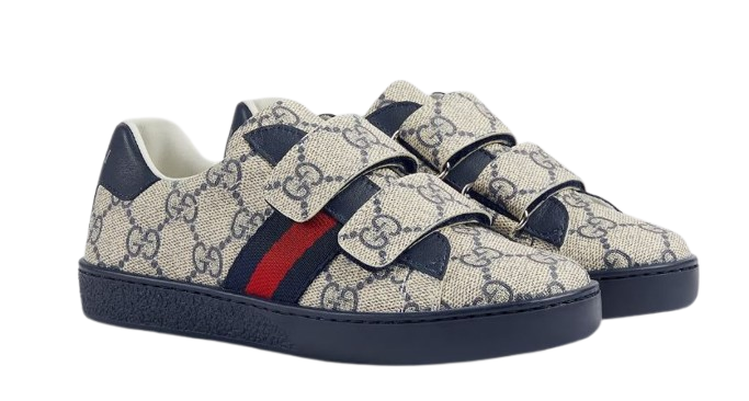 GUCCI KIDS Flat shoes Beige Blu Lea Rub Sole - 27