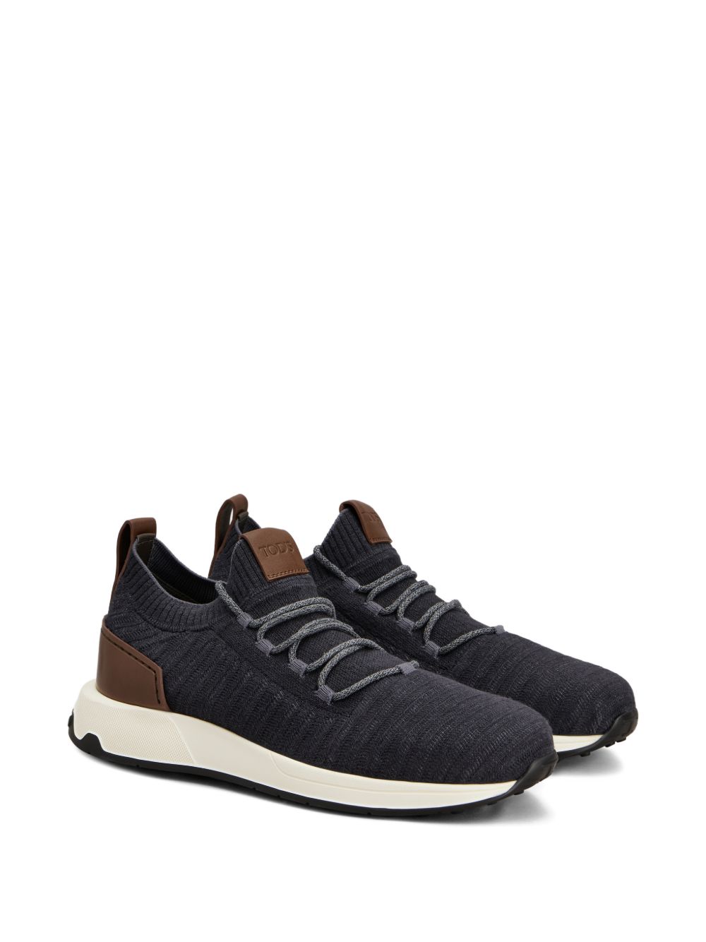 Tods Flat Shoes Charcoal Grey Knit Upper