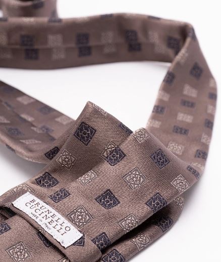 Brunello Cucinelli Ties Brown+navy+beige Silk
