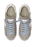 Philippe Model Flat Shoes Gris Blanc Suede