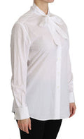 Women's White Turtle Neck Long Sleeve Polo Shirt Cotton