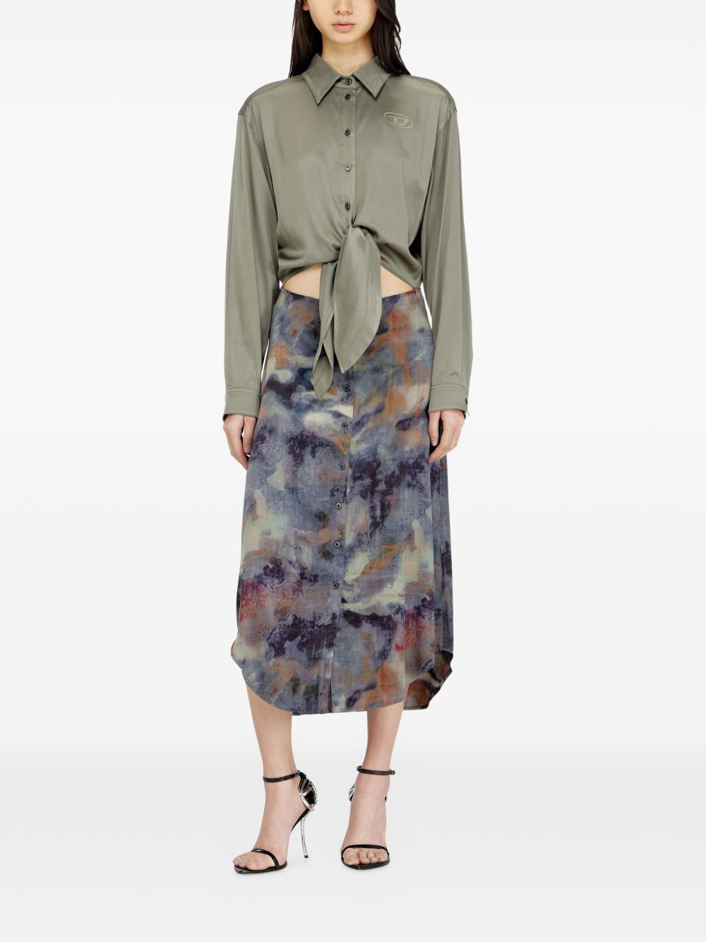 Diesel Dresses Sage Green / Multicolor Print Vi Ea