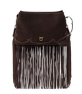 Pinko Bags Dark Brown Suede Leather