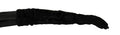 Women's Black Elbow Length Mitten Suede Fur Gloves