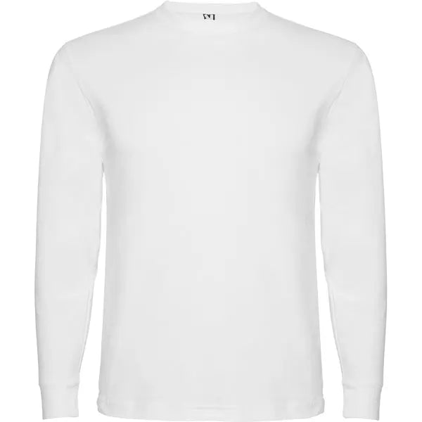 Camiseta de manga larga, tejido tubular, con cuello redondo de 4 capas y puños canalé 1x1 Vetonek
