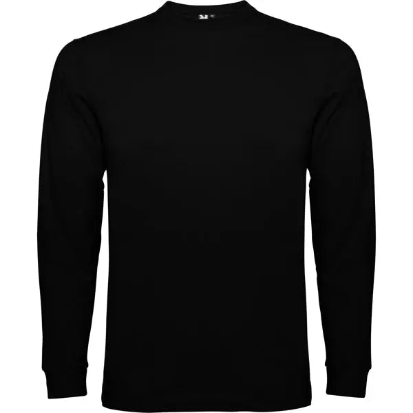 Camiseta de manga larga, tejido tubular, con cuello redondo de 4 capas y puños canalé 1x1 Vetonek