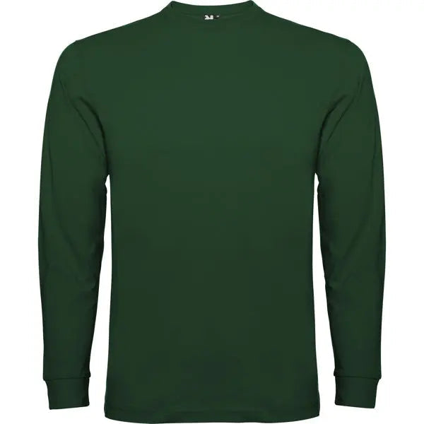 Camiseta de manga larga, tejido tubular, con cuello redondo de 4 capas y puños canalé 1x1 Vetonek