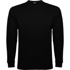 Camiseta de manga larga, costuras laterales, con cuello redondo de 4 capas y puños canalé 1x1 Vetonek