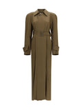 Petar Petrov Silk Trench Coat — Olive