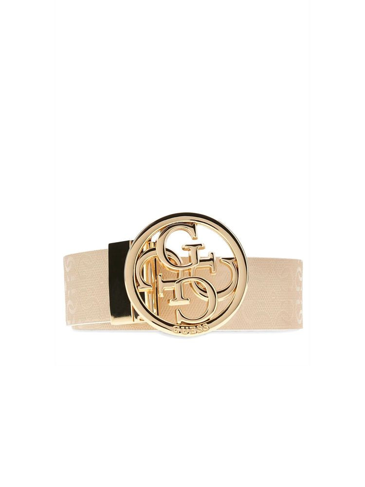 Guess Logo-Embossed Belt — Beige