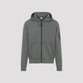 Zip Lens Hoodie Grey Cotton Sweatshirt