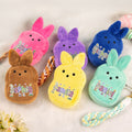 Monedero monedero personalizado con nombre y correa para la muñeca de peluche de conejito de color macarrón Rellenos para cestas de Pascua Regalo para fiesta de Pascua para niños