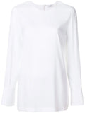 Brunello Cucinelli Silk-Blend Wide Cuff Blouse — White