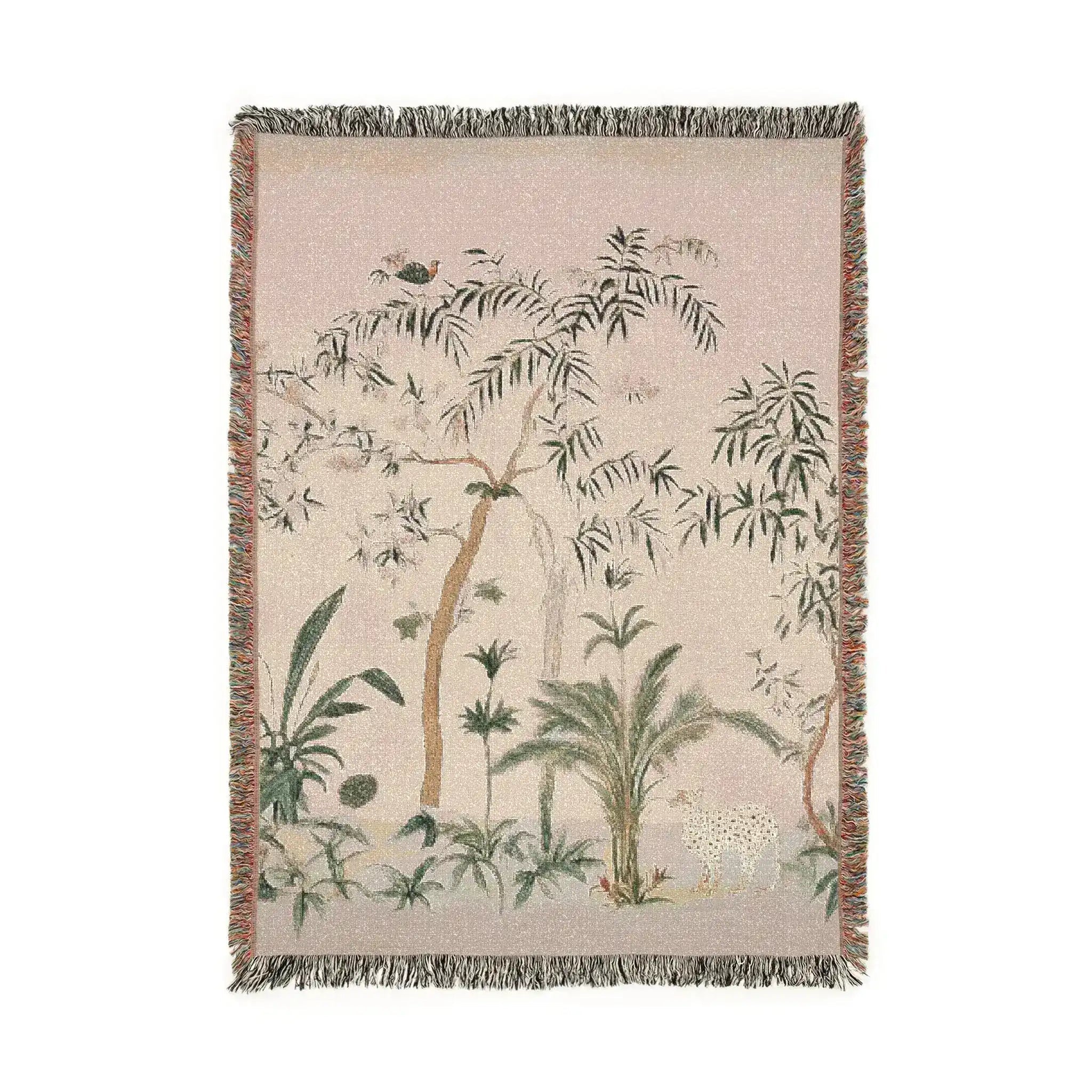 Tropical Whisper – Jungle Scene Woven Blanket