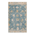 Teal & Sand Geometric Medallion Accent Rug