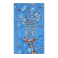 Floral Vase on Sky Blue Accent Rug