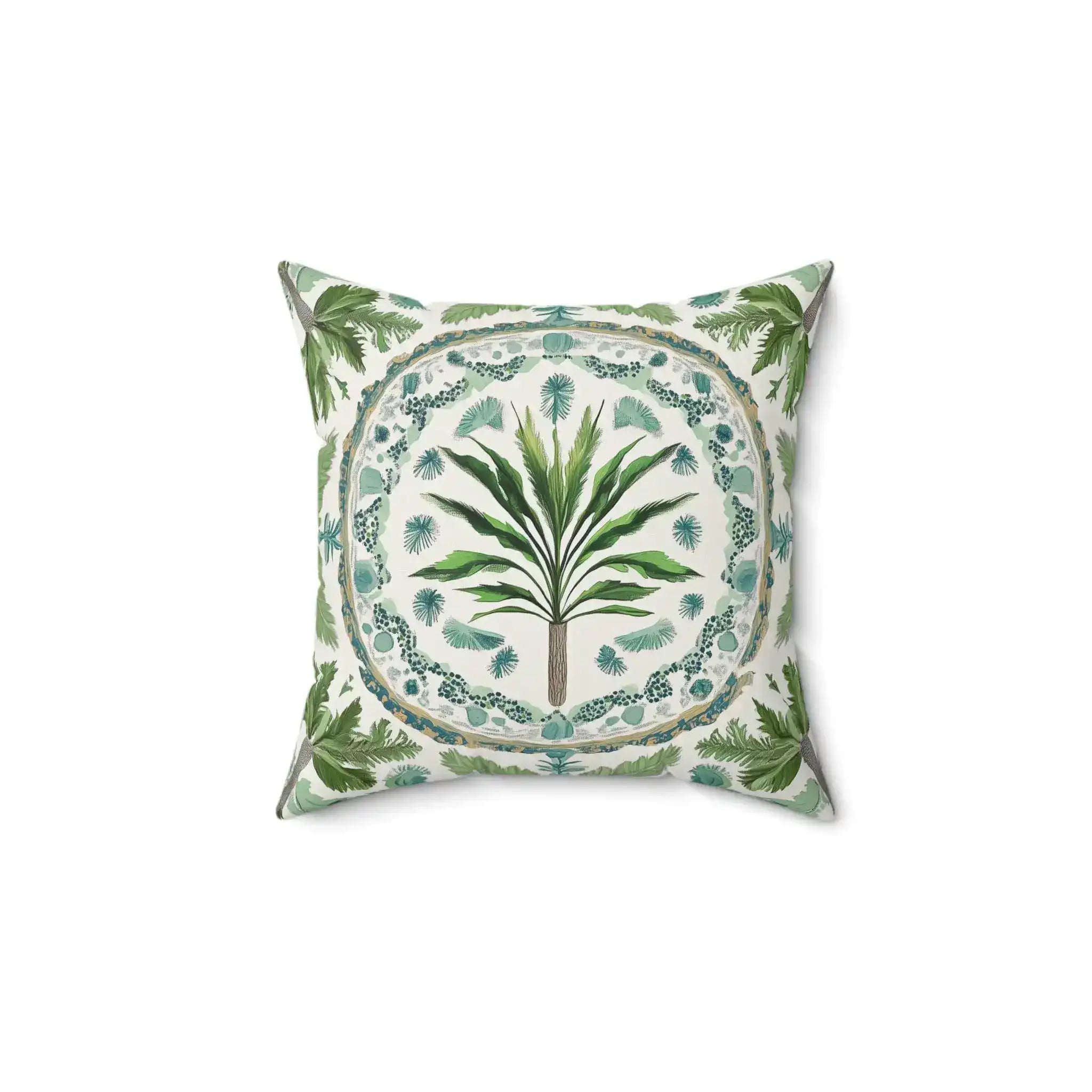 Island Palm Medallion Throw Pillow