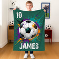 Manta dinámica personalizada con nombre y número para decoración del hogar Regalo de cumpleaños para niños amantes del deporte