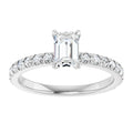 Elle Emerald Lab Diamond French Pavé Engagement Ring