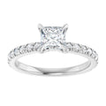 Elle Square Lab Diamond French Pavé Engagement Ring