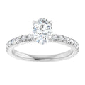 Elle Oval Lab Diamond French Pavé Engagement Ring