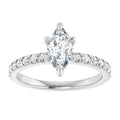 Elle Marquise Lab Diamond French Pavé Engagement Ring