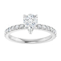 Elle Pear Lab Diamond French Pavé Engagement Ring