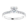 Elle Round Lab Diamond French Pavé Engagement Ring