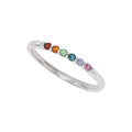 Multi-Gemstone Rainbow Stackable Ring