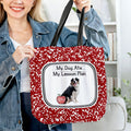 Personalizada Apple Pet Foto Bolsa de gran capacidad con nombre y texto Uso diario Aniversario Cumpleaños Regalo para el amante del animal doméstico Propietario Maestro
