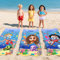 Toalla de Playa Infantil Personalizada con Nombre | Animales Marinos 3D - Callie ES