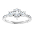 Mila Pear Lab Diamond Engagement Ring with Single Row Side Accents