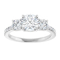 Mila Round Lab Diamond Engagement Ring with Single Row Side Accents