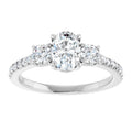 Mila Oval Lab Diamond Engagement Ring with Single Row Side Accents
