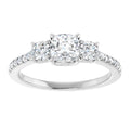 Mila Cushion Lab Diamond Engagement Ring with Single Row Side Accents