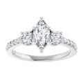 Mila Marquise Lab Diamond Engagement Ring with Single Row Side Accents