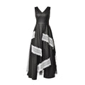 Black Vegan Leather Dress With Tulle And Lace | PR Sample