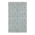 Elegant Sky Blue Floral Accent Rug