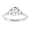Lumi Oval Lab Diamond Engagement Ring with Pear Side Accents